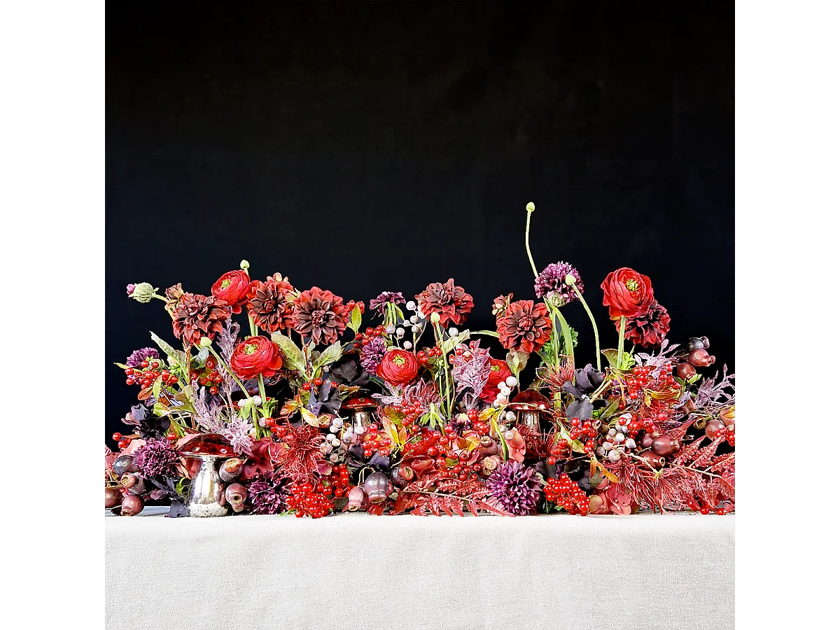 Branche Églantier - Orange / 90 cm