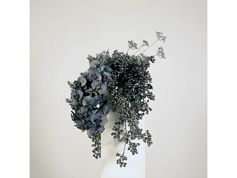 Branche de Baies Effet Métallique Noël - Argenté