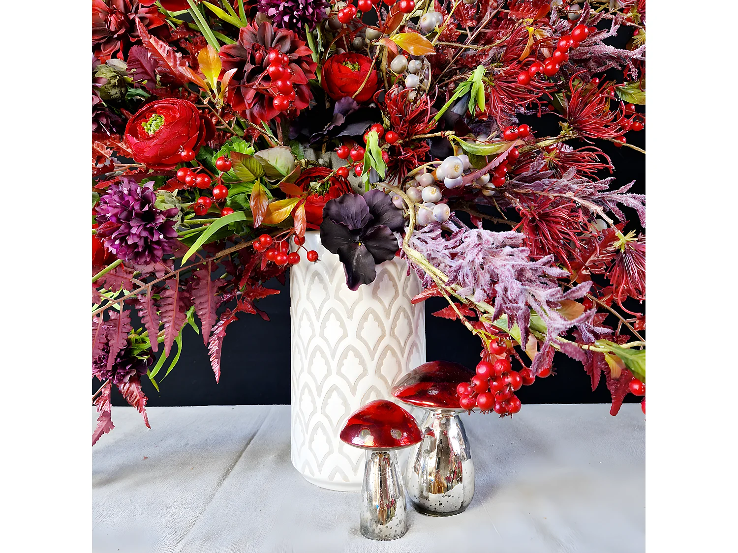 Feuillage de Glycine Givré Noël - Violet / 79 cm