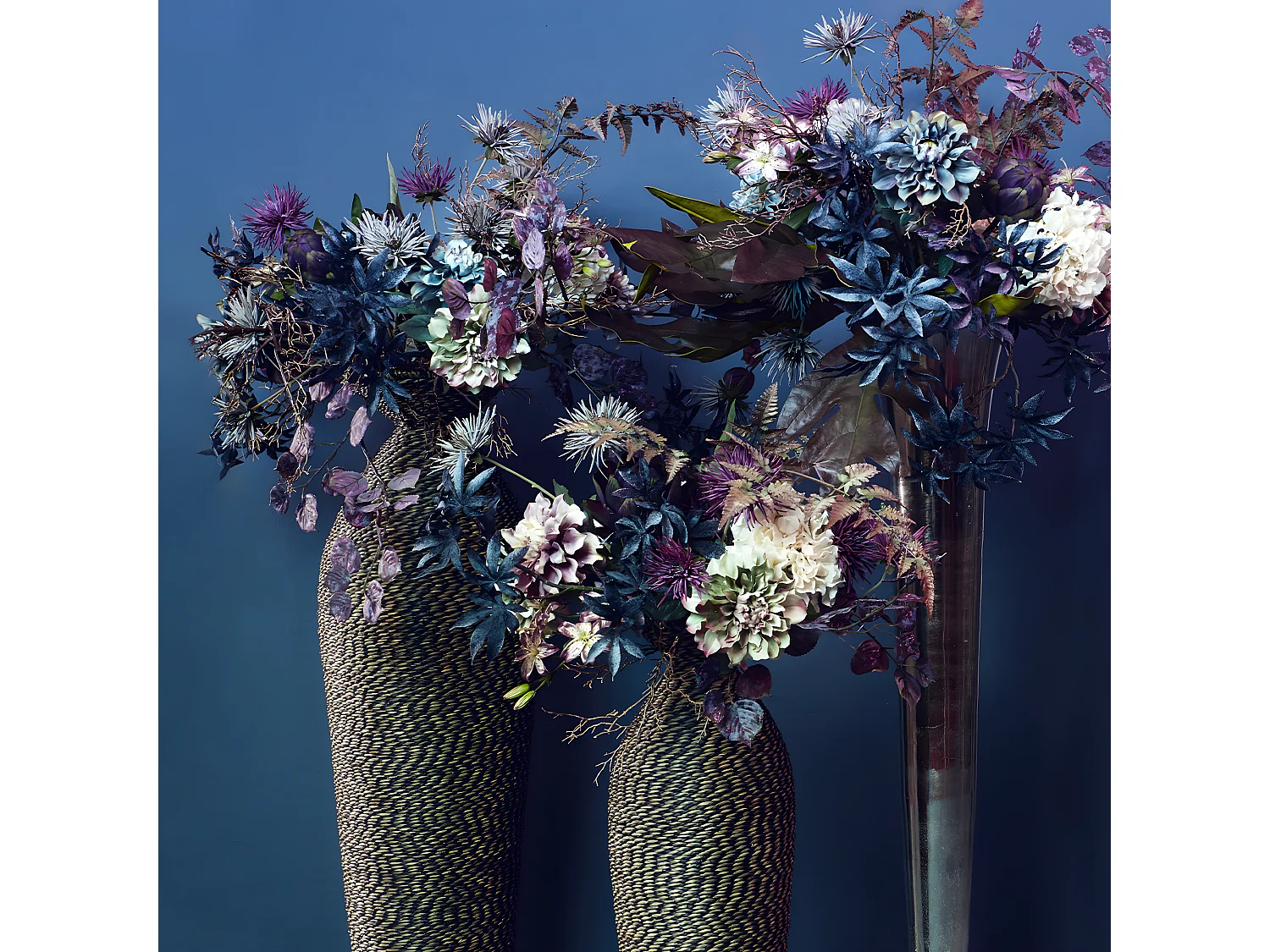 Feuillage de Glycine Givré Noël - Violet / 79 cm