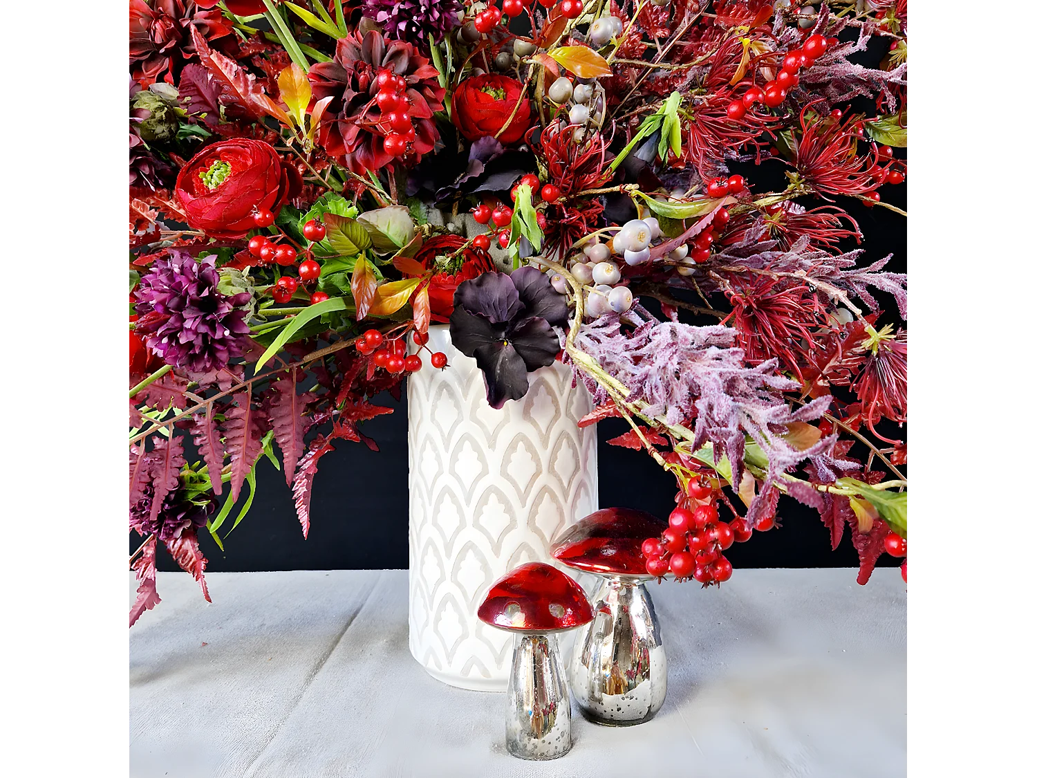 Feuillage de Glycine Givré Noël - Violet / 79 cm