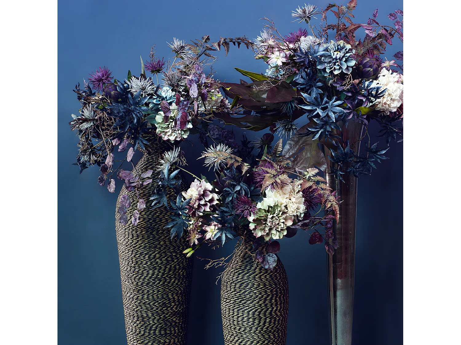 Feuillage de Glycine Givré Noël - Violet / 79 cm