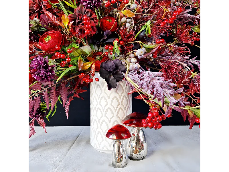 Feuillage de Glycine Givré Noël - Violet / 79 cm