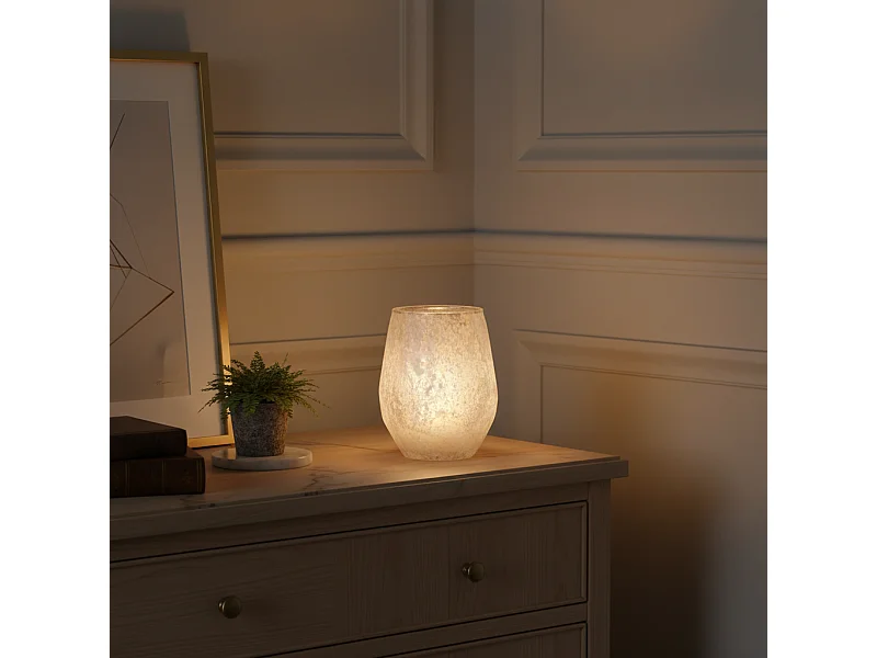 Photophore Snowy Grand Format - Blanc / 18 cm