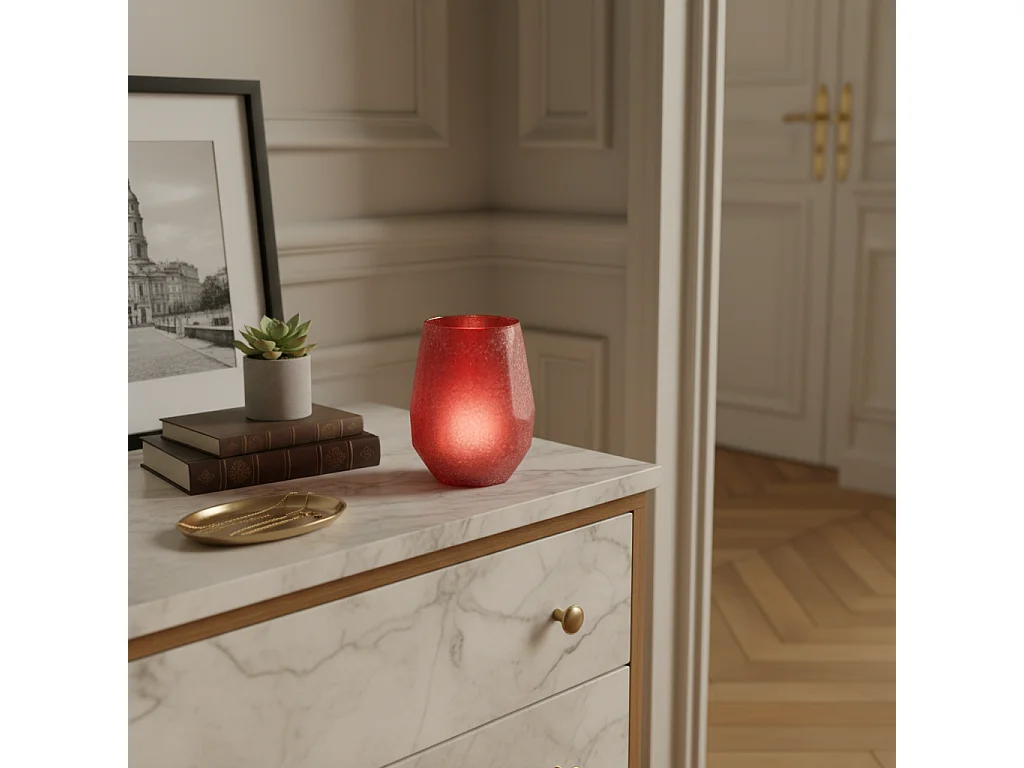 Photophore Snowy Grand Format - Blanc / 18 cm