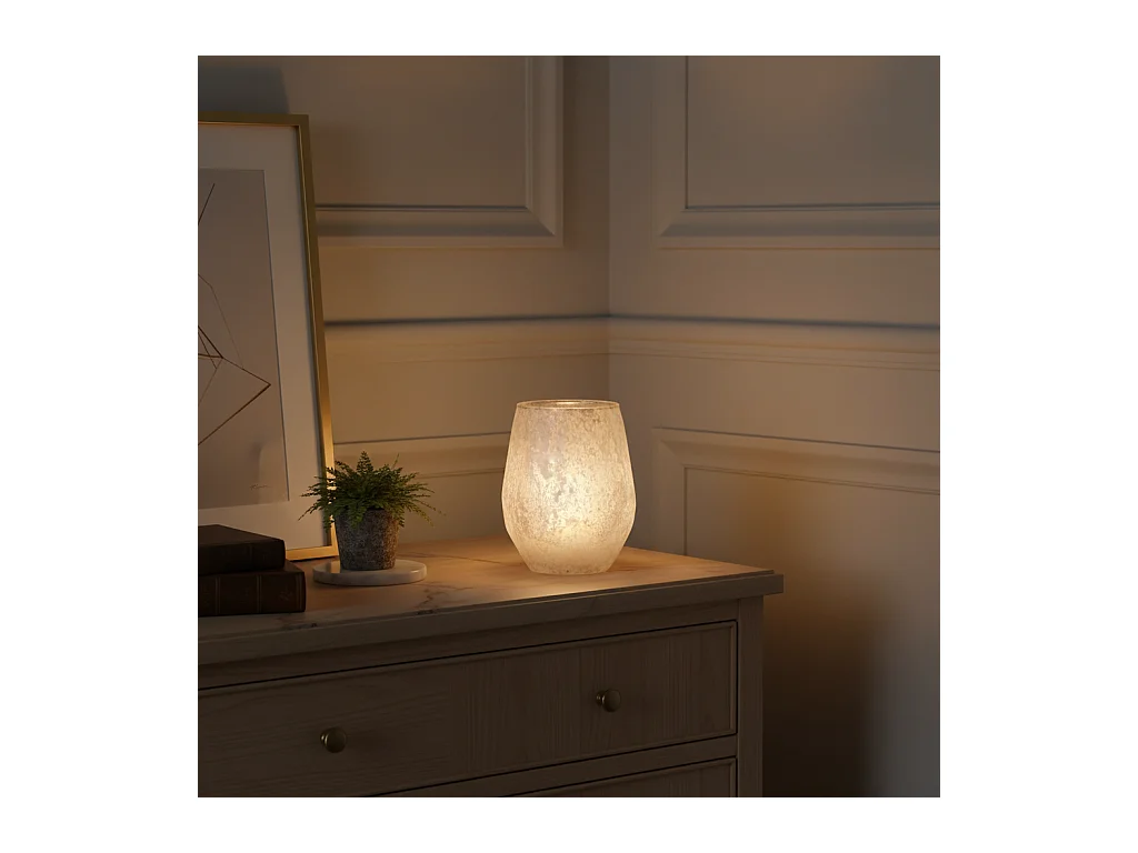 Photophore Snowy Grand Format - Blanc / 18 cm