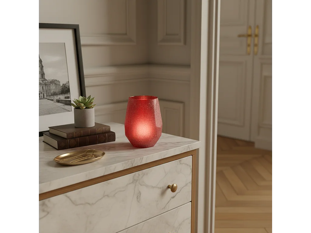 Photophore Snowy Grand Format - Blanc / 18 cm