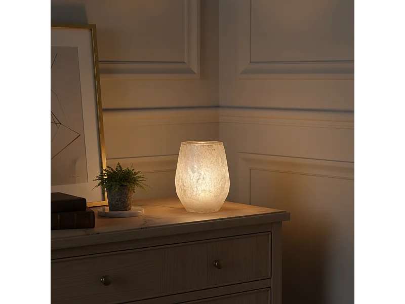 Photophore Snowy Grand Format - Blanc / 18 cm