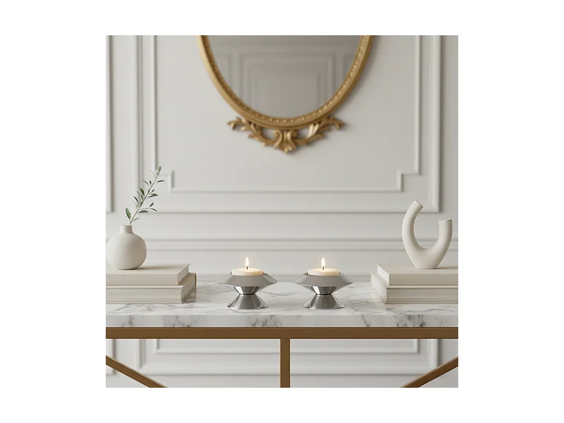 Porte-Bougie conique - Argenté