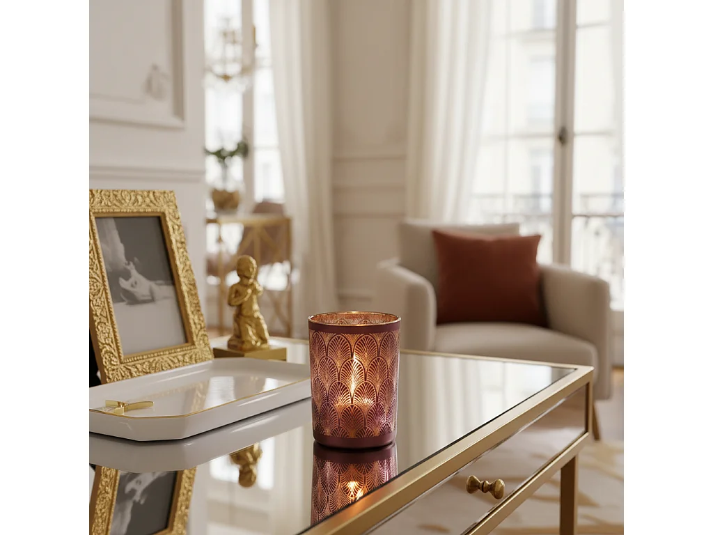 Photophore Boudoir Grand Format - Bordeaux