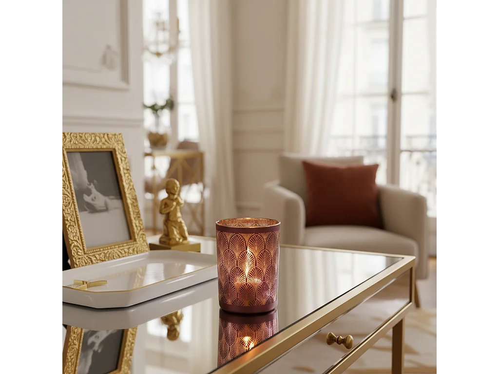 Photophore Boudoir Grand Format - Bordeaux