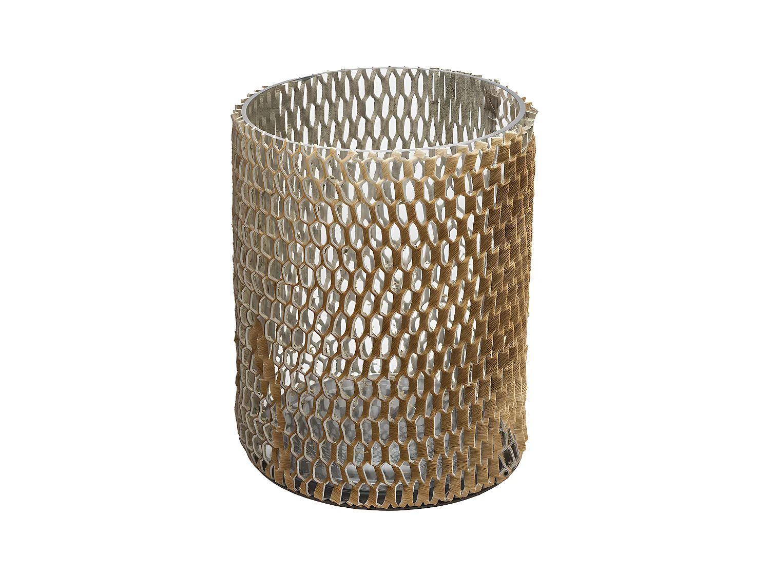Photophore en Verre et Cuir - Marron