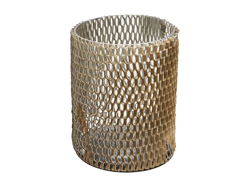 Photophore en Verre et Cuir - Marron