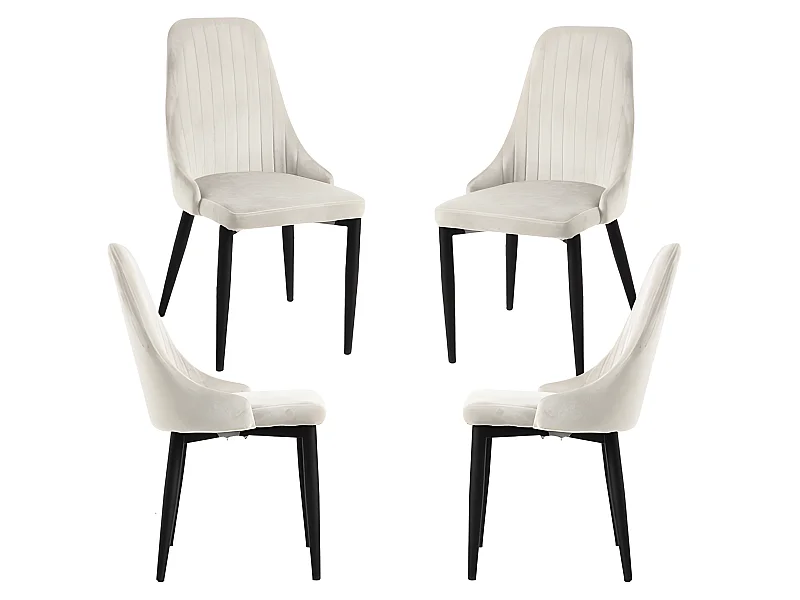 Packs Sillas Comedor - Pack 4 Sillas Kan Terciopelo - Beige
