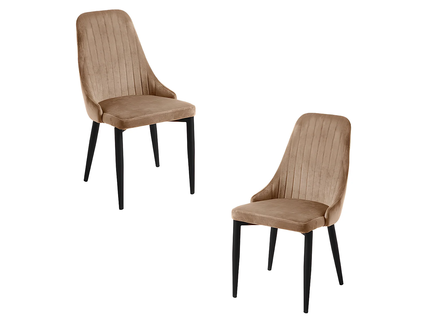 Packs Sillas Comedor - Pack 2 Sillas Kan Terciopelo - Marrón Claro