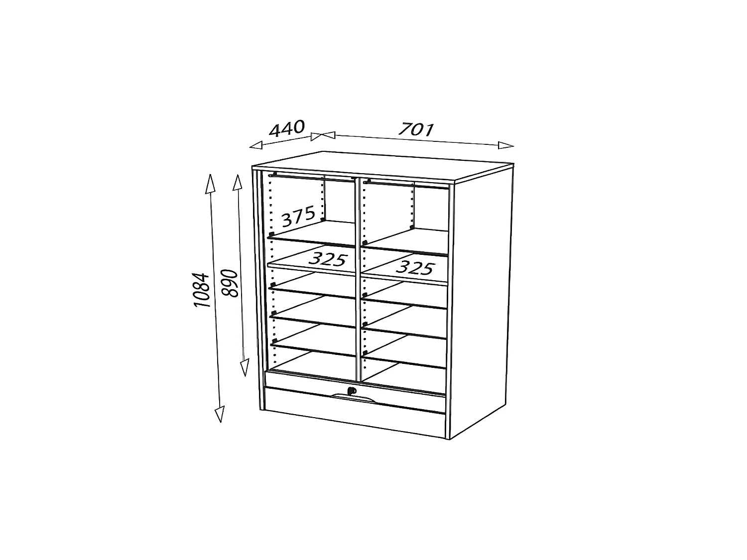 Classeur double à rideau Blanc Taille M - KLASS