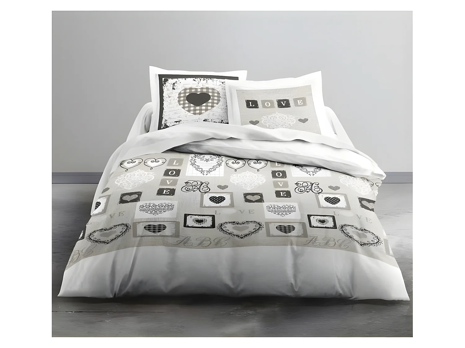 Juego de cama de algodón 240 x 260 cm - Estampado White Eden