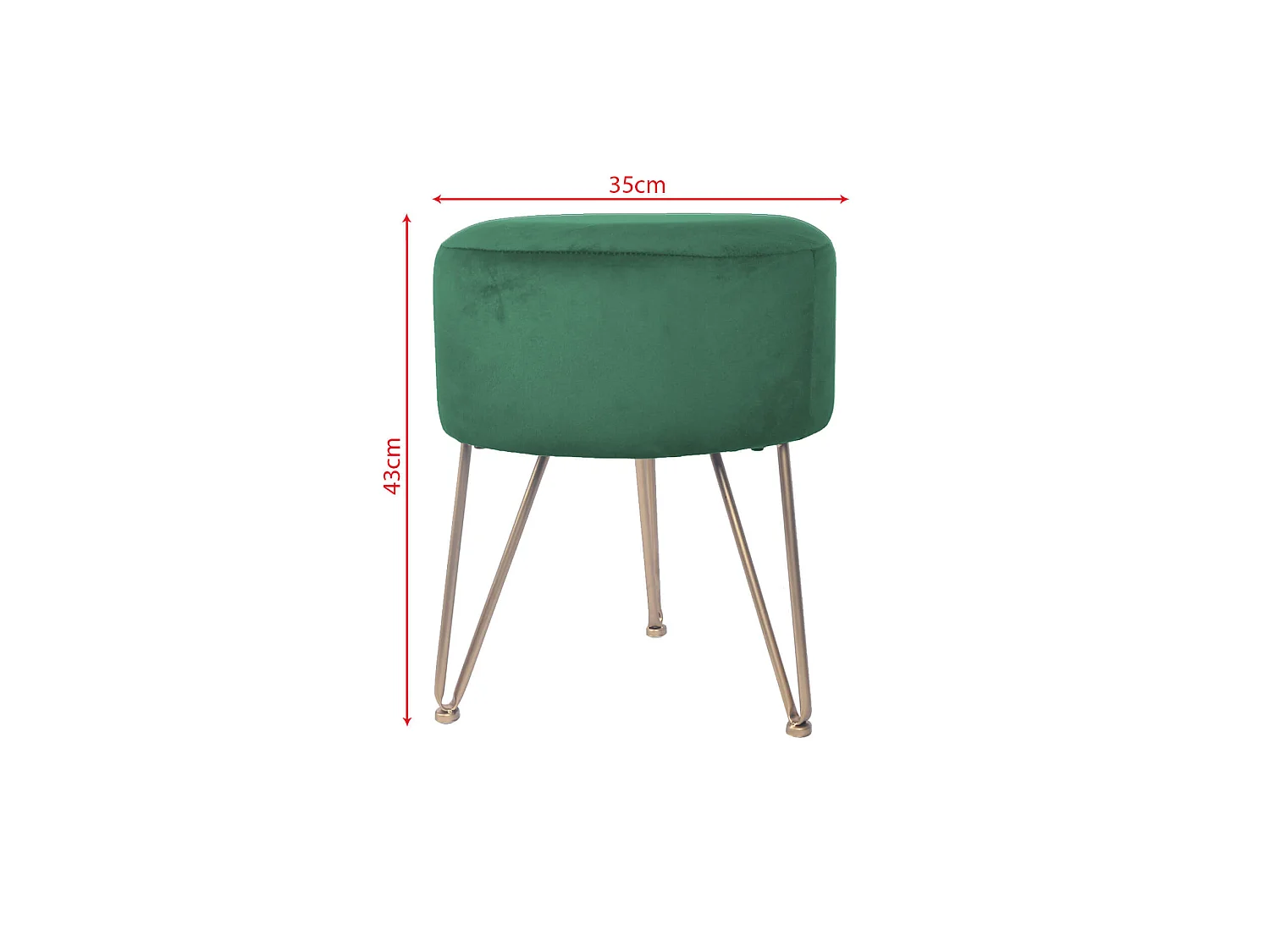 Tabouret en Velours Vert avec Siège Rembourré pour le Salon