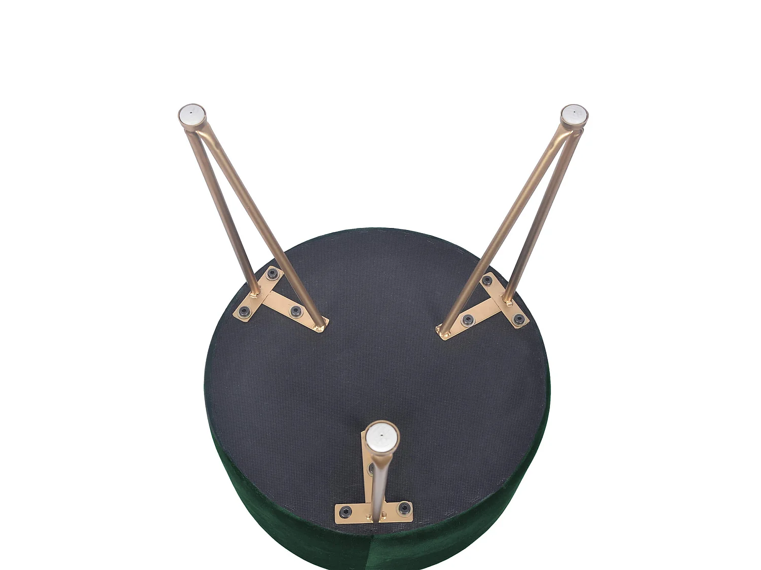 Tabouret en Velours Vert avec Siège Rembourré pour le Salon