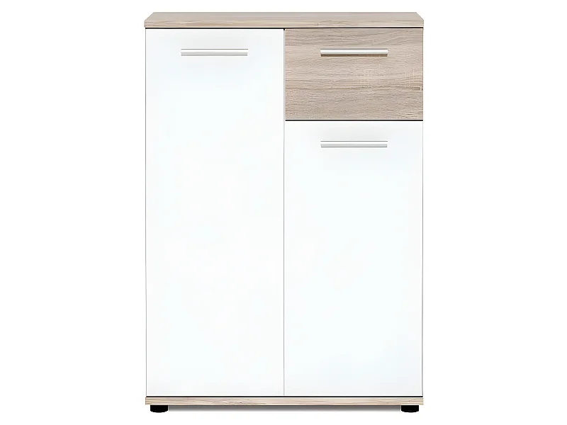 Petit Buffet Aufbewahrungseinheit – Mattweiß und SonomaEiche – Klassisch – 60 cm