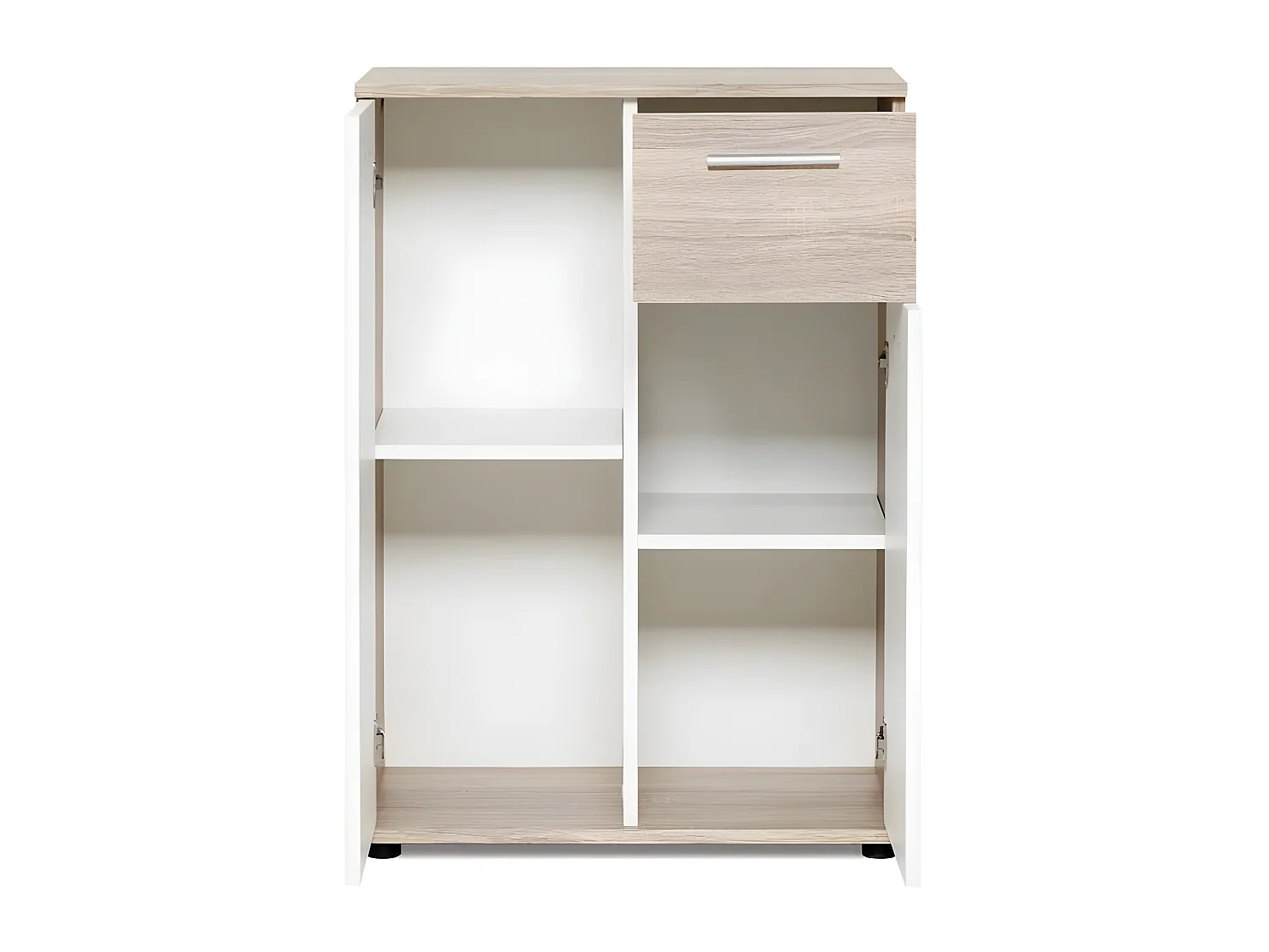 Petit Buffet Aufbewahrungseinheit – Mattweiß und SonomaEiche – Klassisch – 60 cm