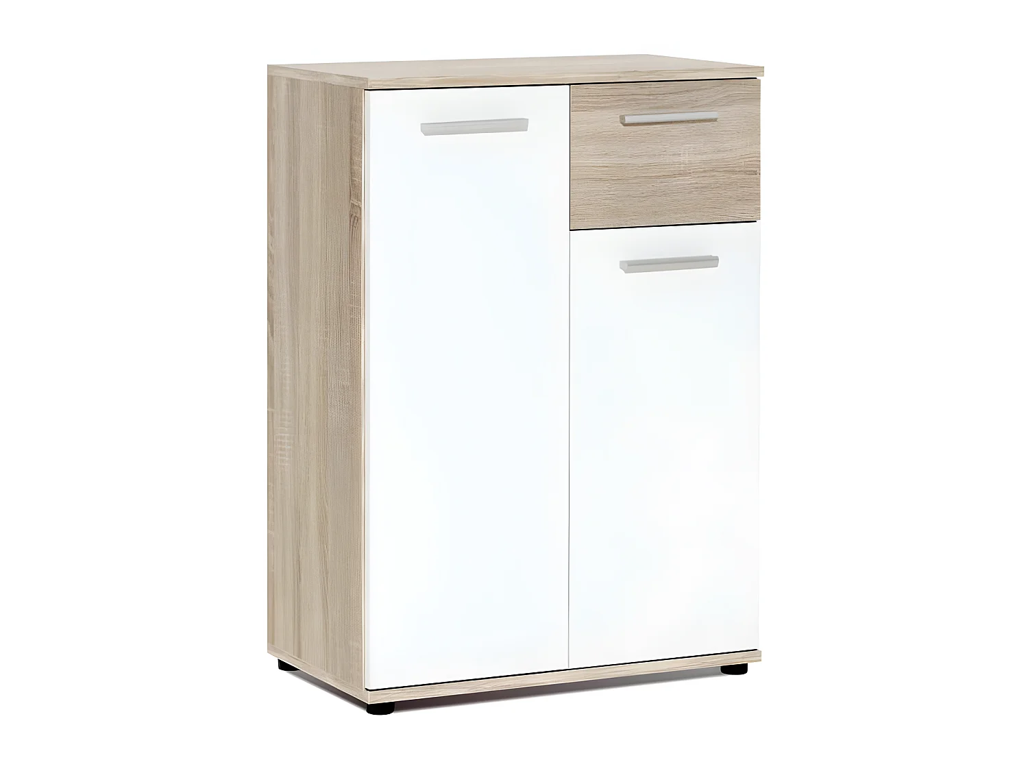 Petit Buffet Aufbewahrungseinheit – Mattweiß und SonomaEiche – Klassisch – 60 cm