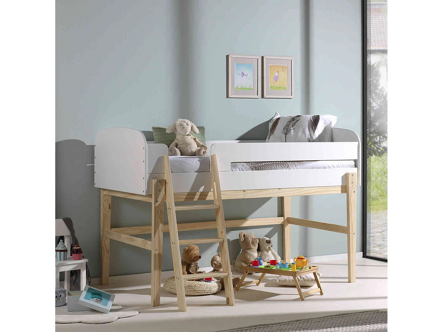 Lit compact enfant blanc laqué - Terre de Nuit