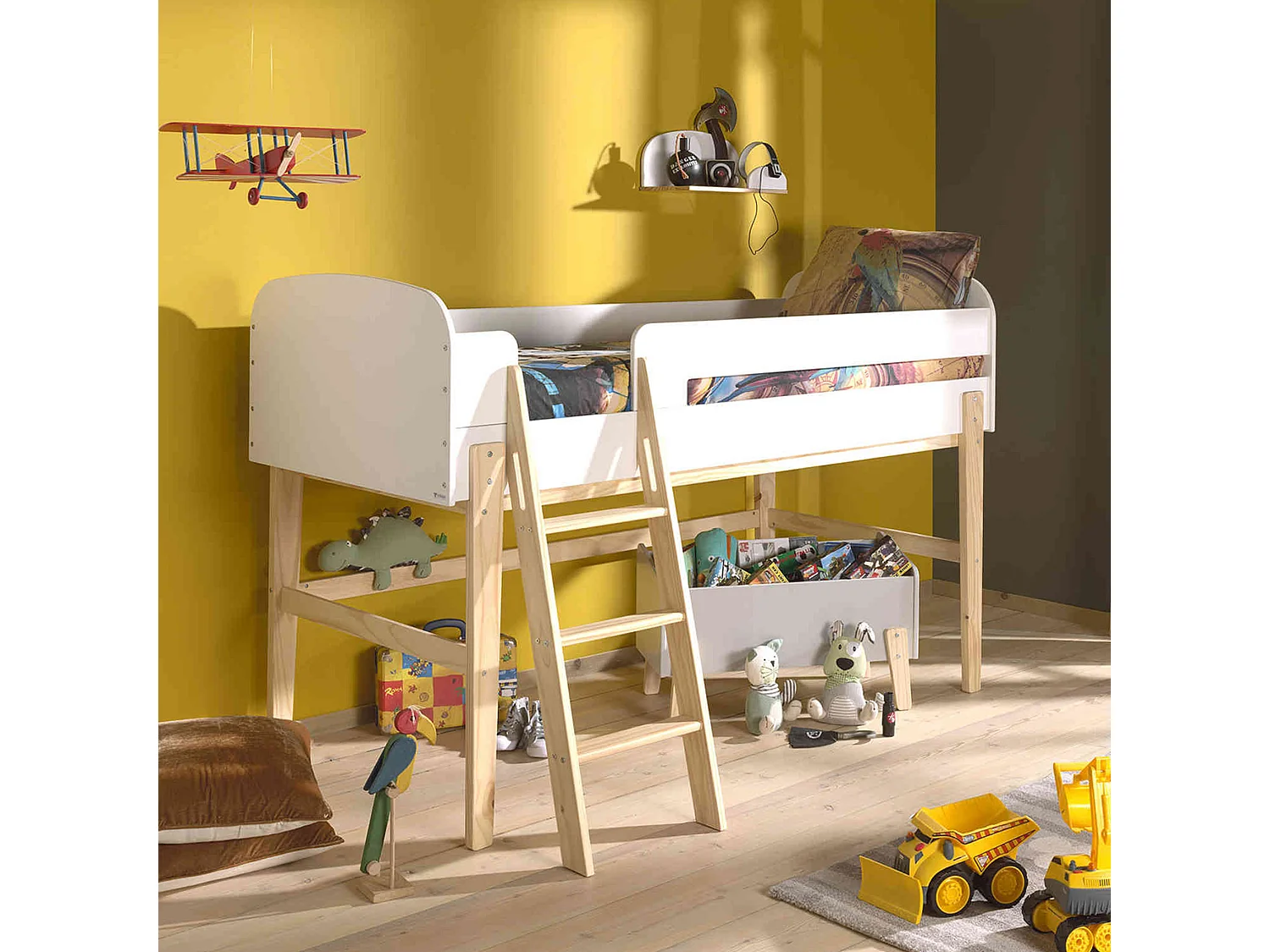 Lit compact enfant blanc laqué - Terre de Nuit