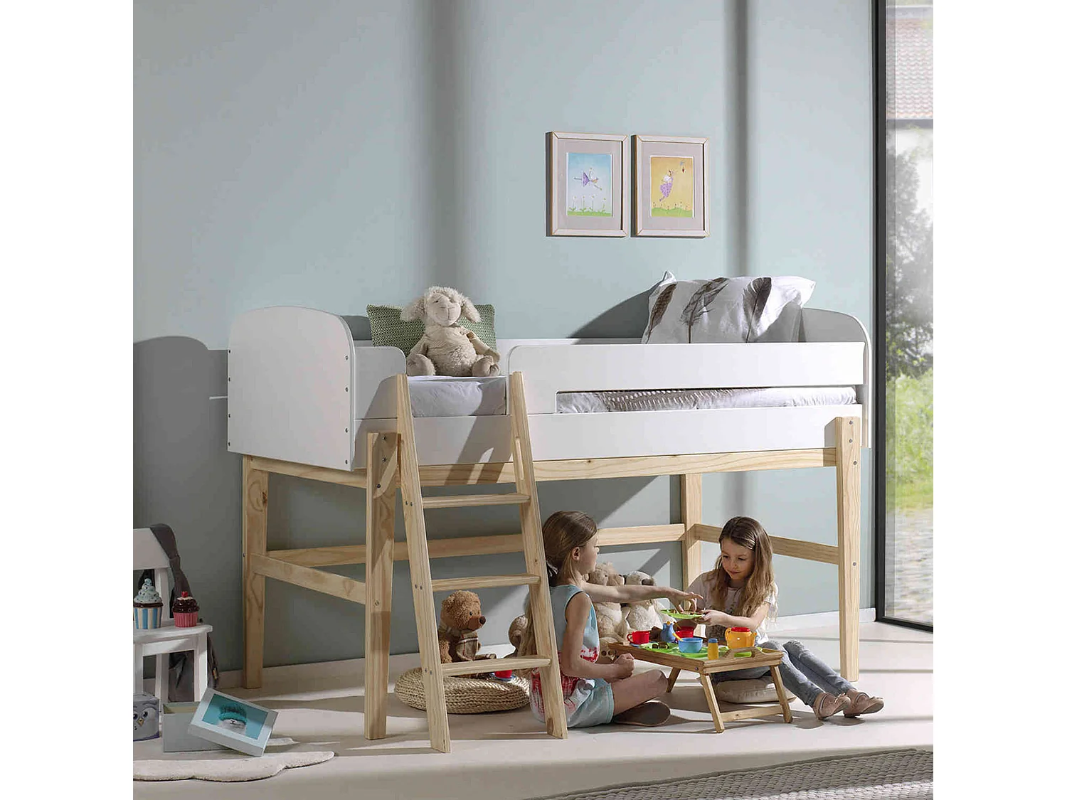 Lit compact enfant blanc laqué - Terre de Nuit