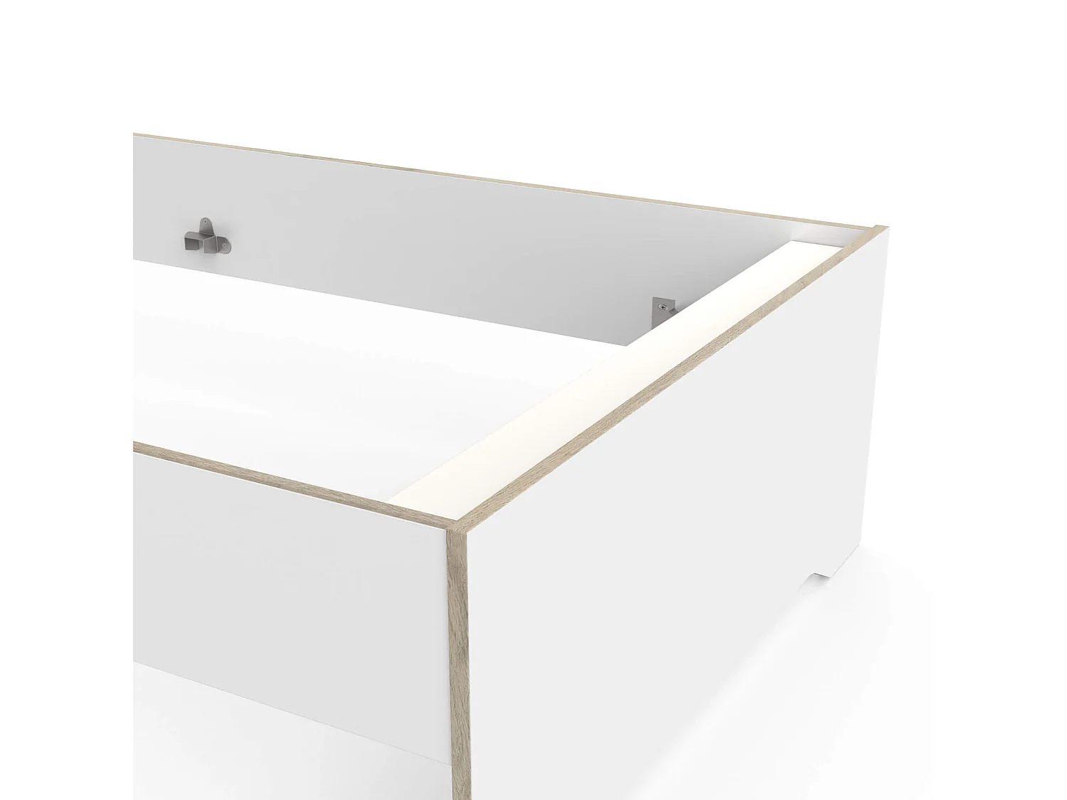 Lit extensible enfant en bois blanc et gris 90x190/200 - LI211