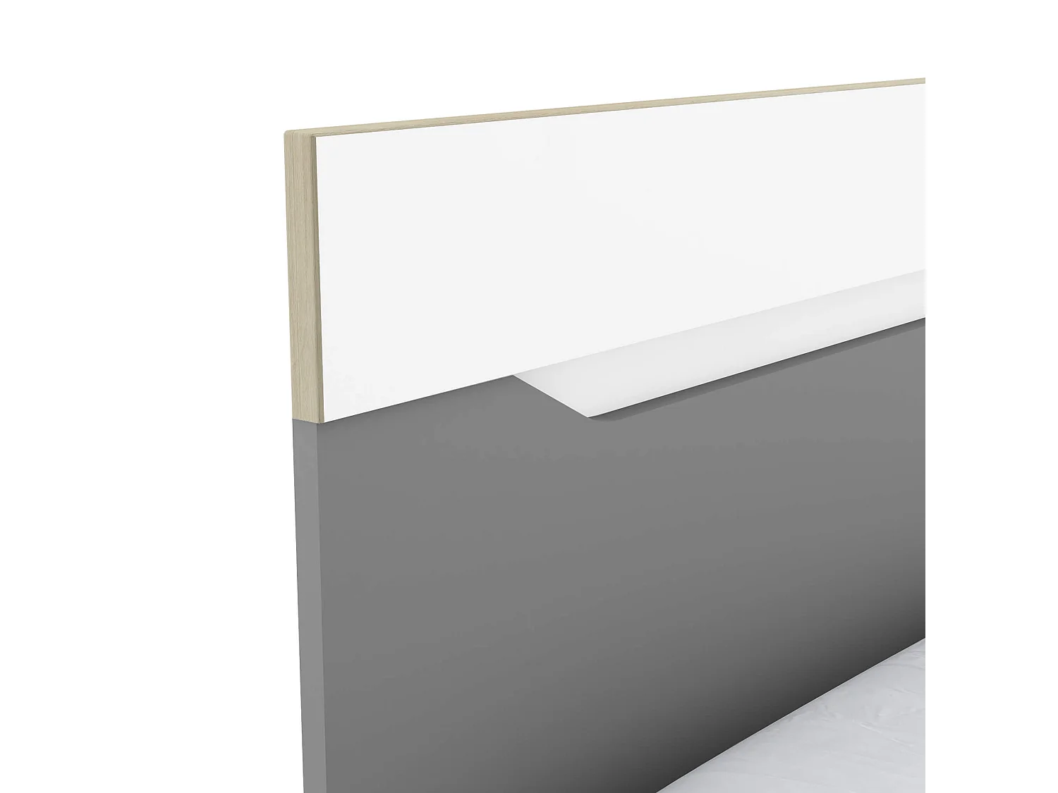 Lit extensible enfant en bois blanc et gris 90x190/200 - LI211