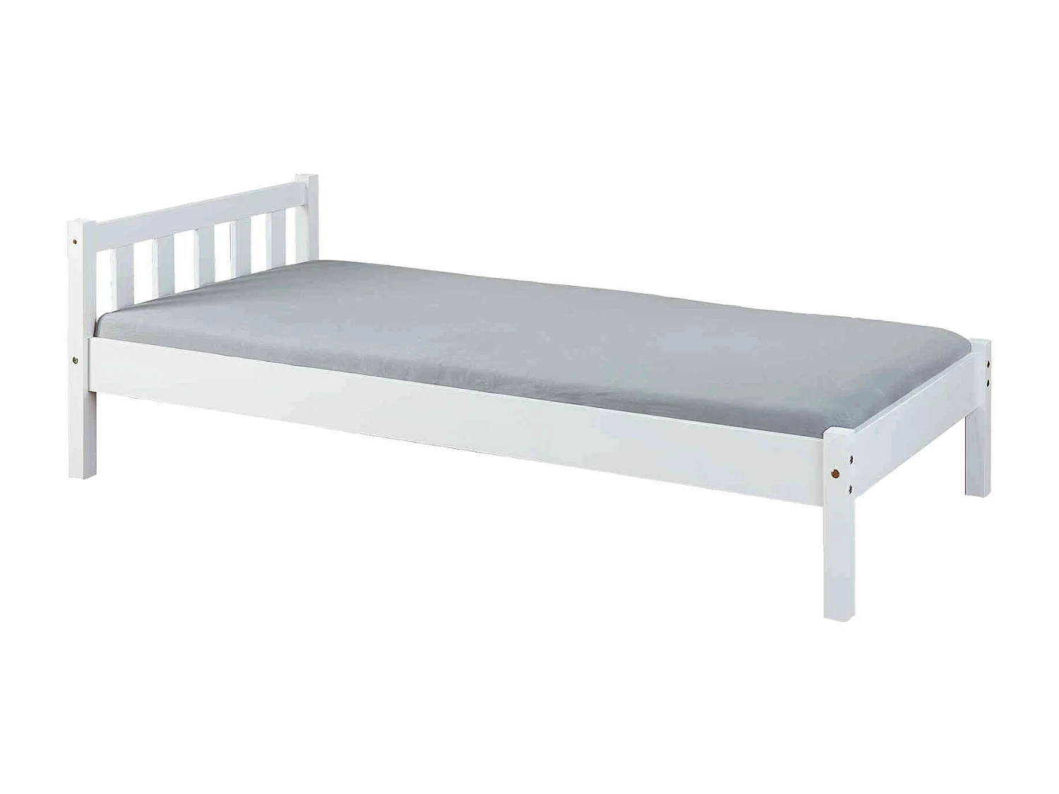 Lit enfant en bois massif blanc 140x200 - LT12001