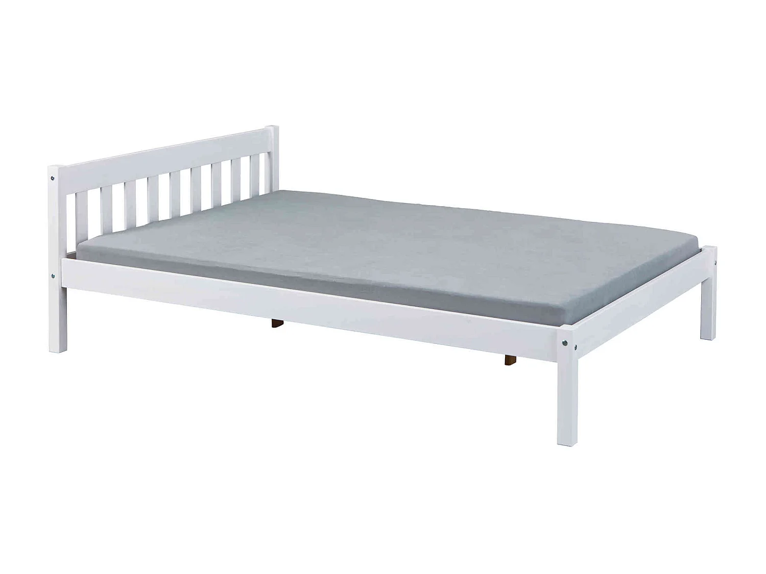 Lit enfant en bois massif blanc 140x200 - LT12001