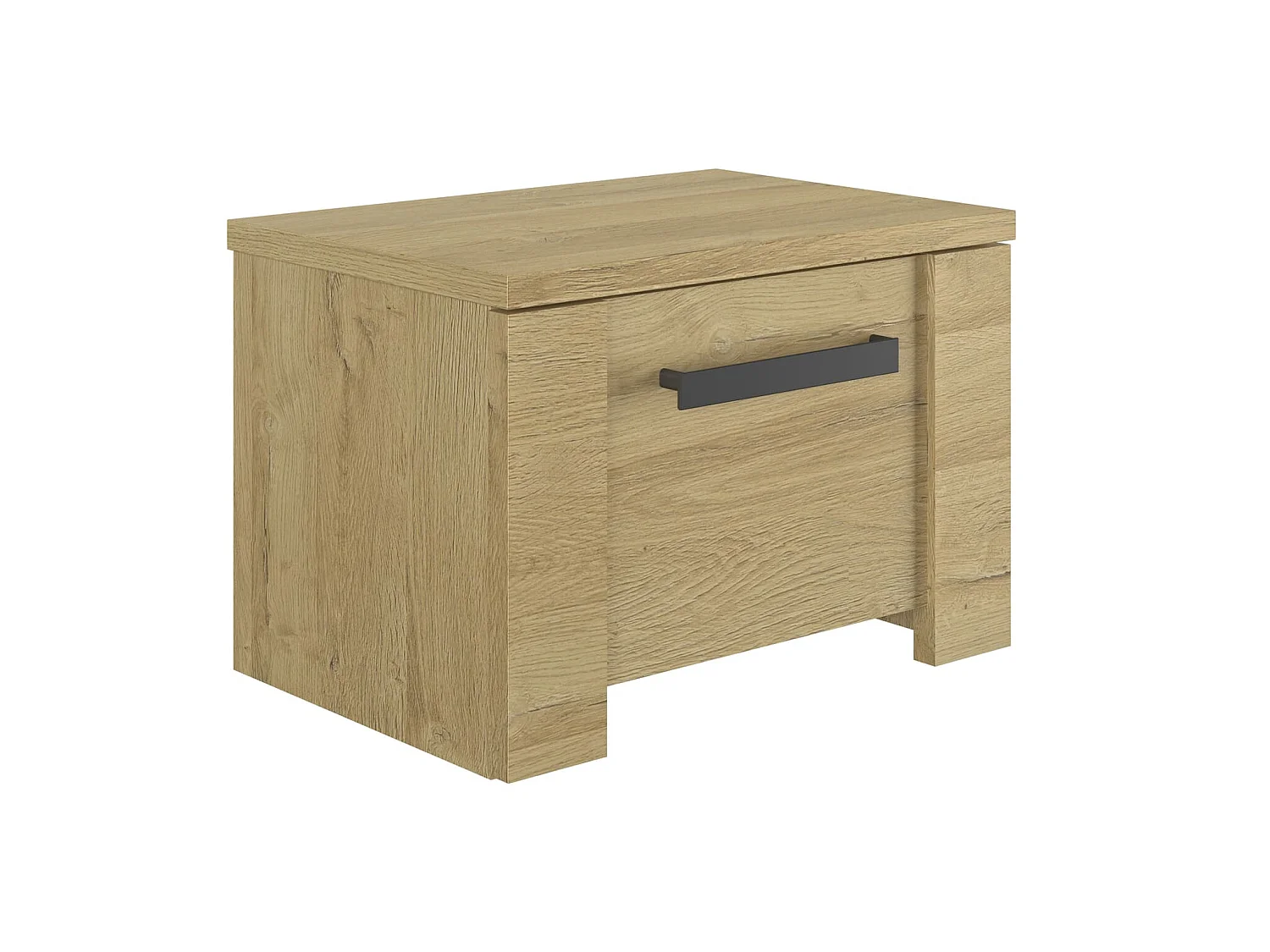 Lit led sensitive 160x200 avec 2 chevets en bois clair - LT5082