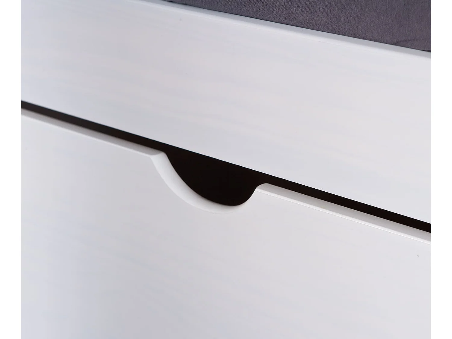 Lit tiroirs en bois massif blanc laqué 90x200 - LT12013