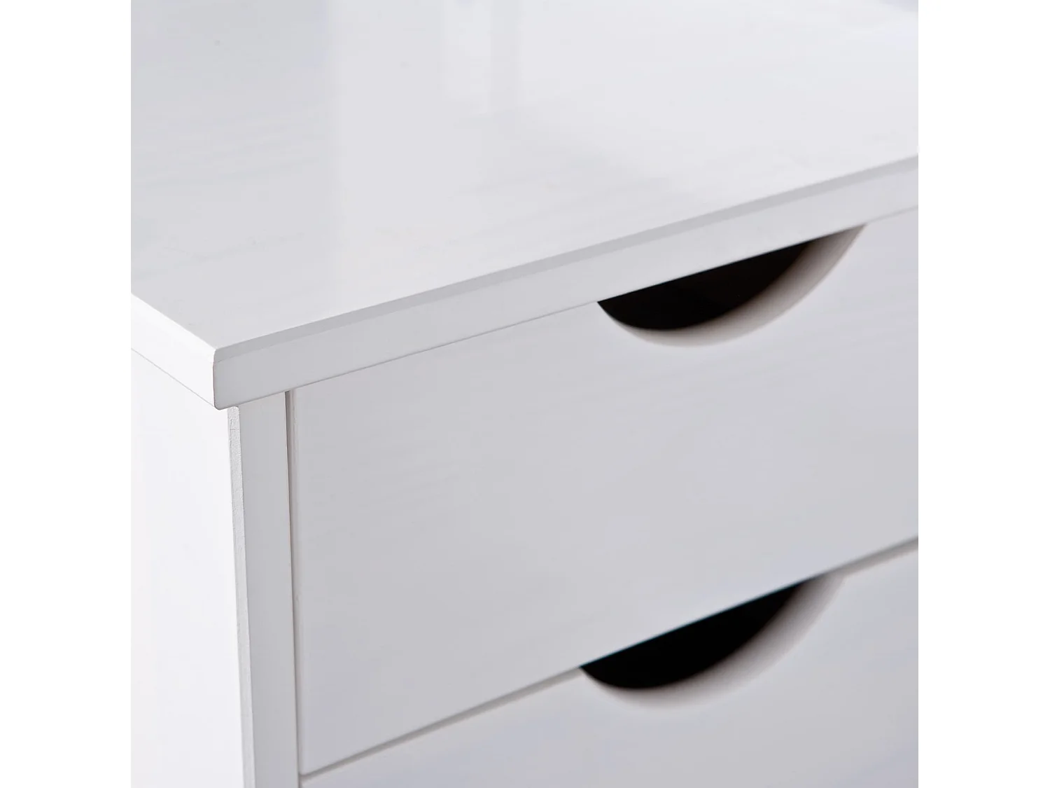 Lit tiroir en bois massif blanc laqué avec chevets intégrés 90x200 - LT12012