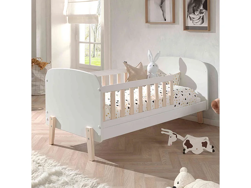 Lit enfant en bois blanc 70x140 cm - LT2034-1