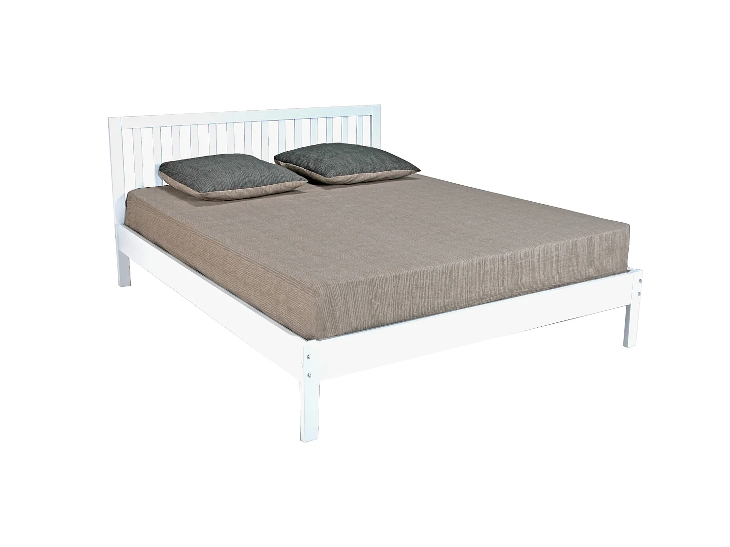 Lit avec tête de lit en bois blanc 140x190 - LT14008