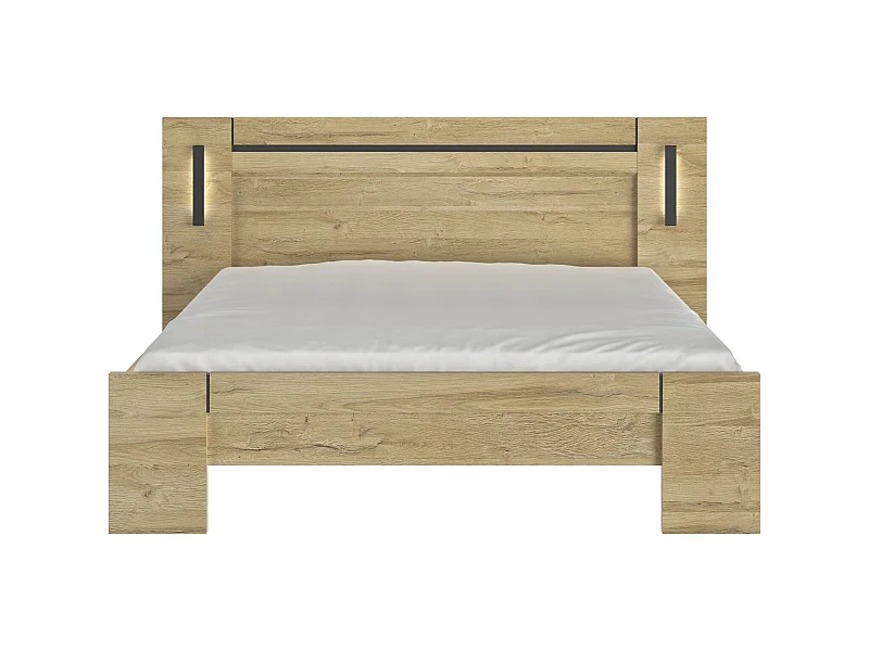 Lit en bois clair avec led sensitive 160x200 - LT5072