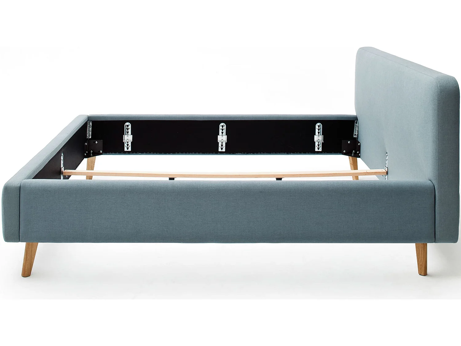 Lit scandinave en tissu rembourré bleu clair 140x200 - LT8001