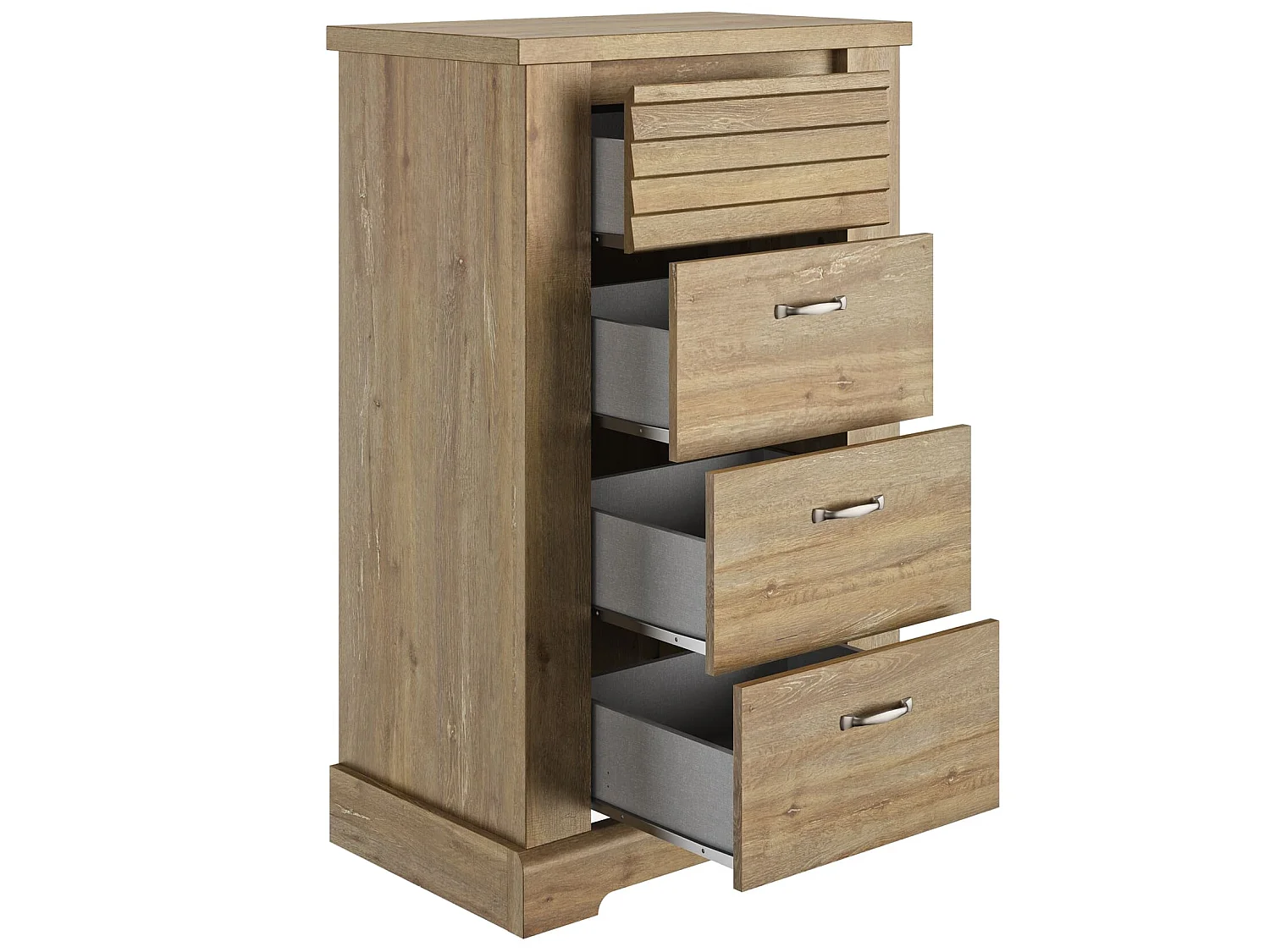 Lit 160x200 et chiffonnier en bois clair - LT5080