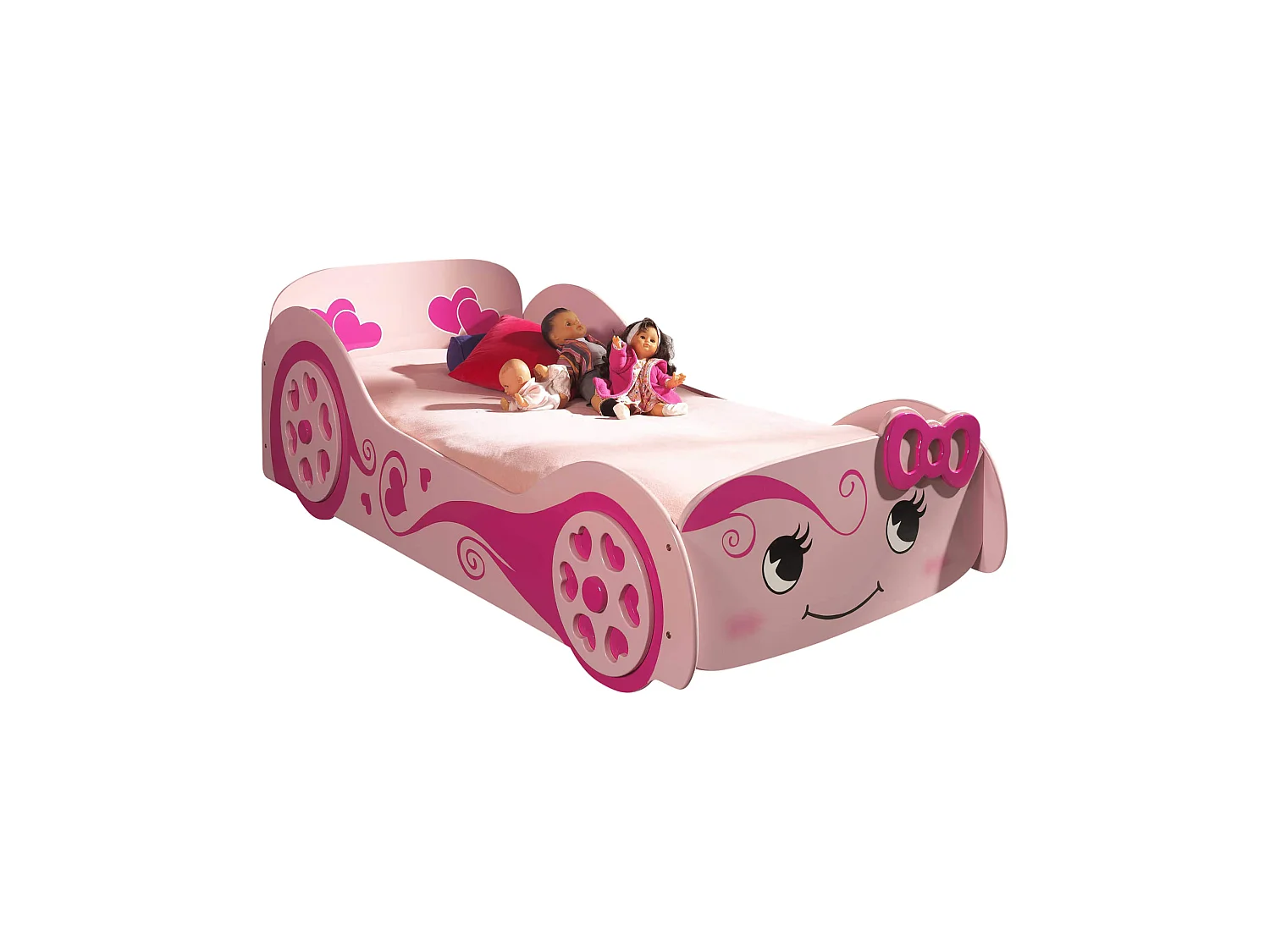 Lit enfant voiture Fille Love 90x200