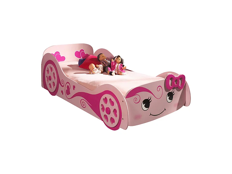 Lit enfant voiture Fille Love 90x200