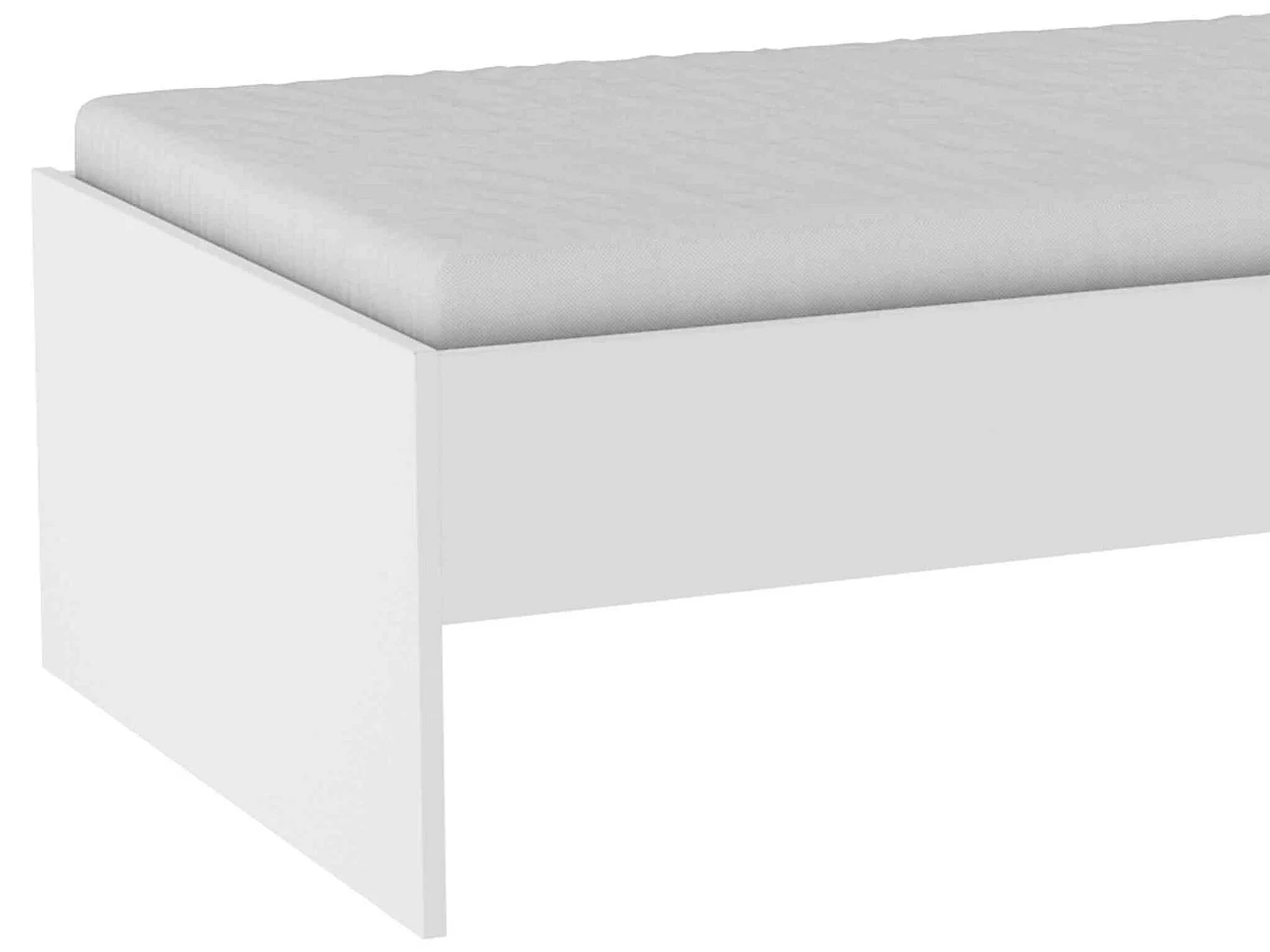 Lit enfant 90x200 en bois blanc mat - LI168