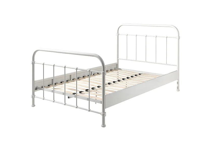 Lit enfant en métal blanc avec sommier 120x200