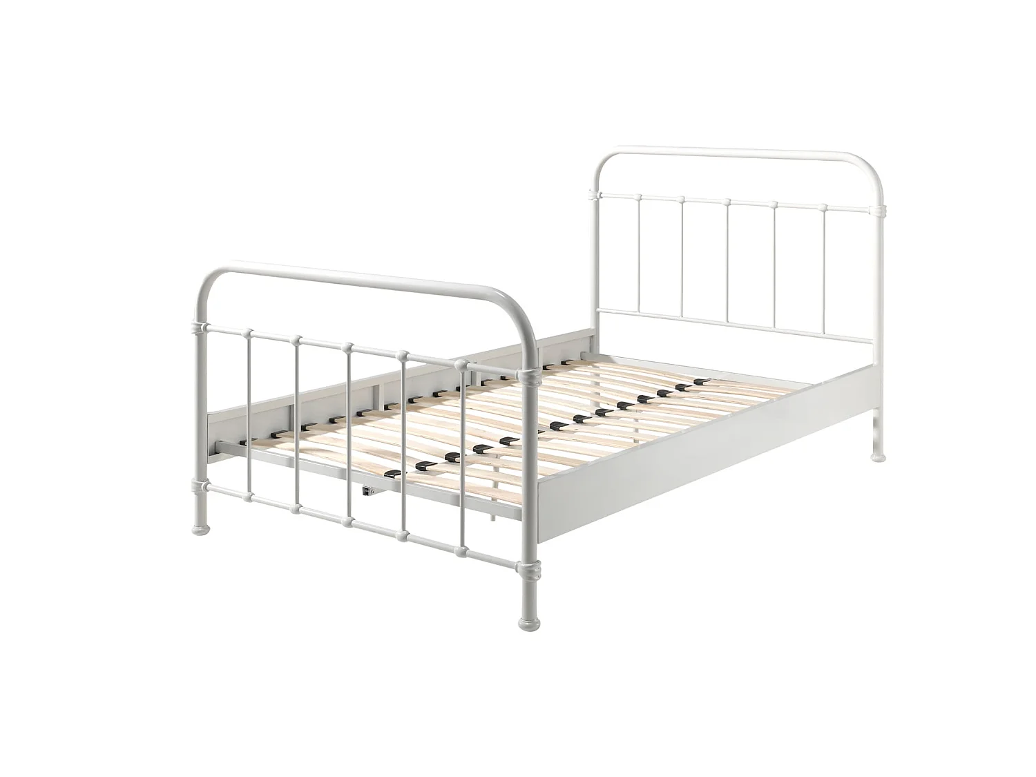 Lit enfant en métal blanc avec sommier 120x200