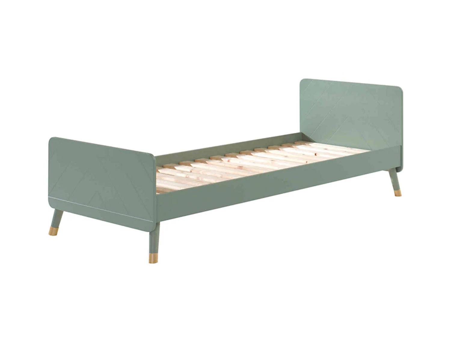 Lit enfant en bois massif vert 90x200 - LI2031