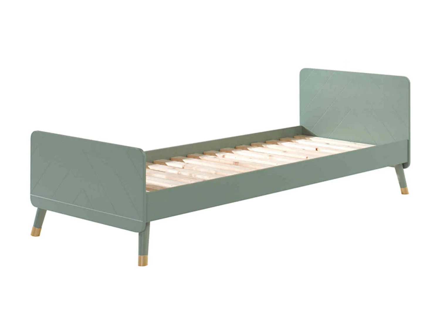 Lit enfant en bois massif vert 90x200 - LI2031