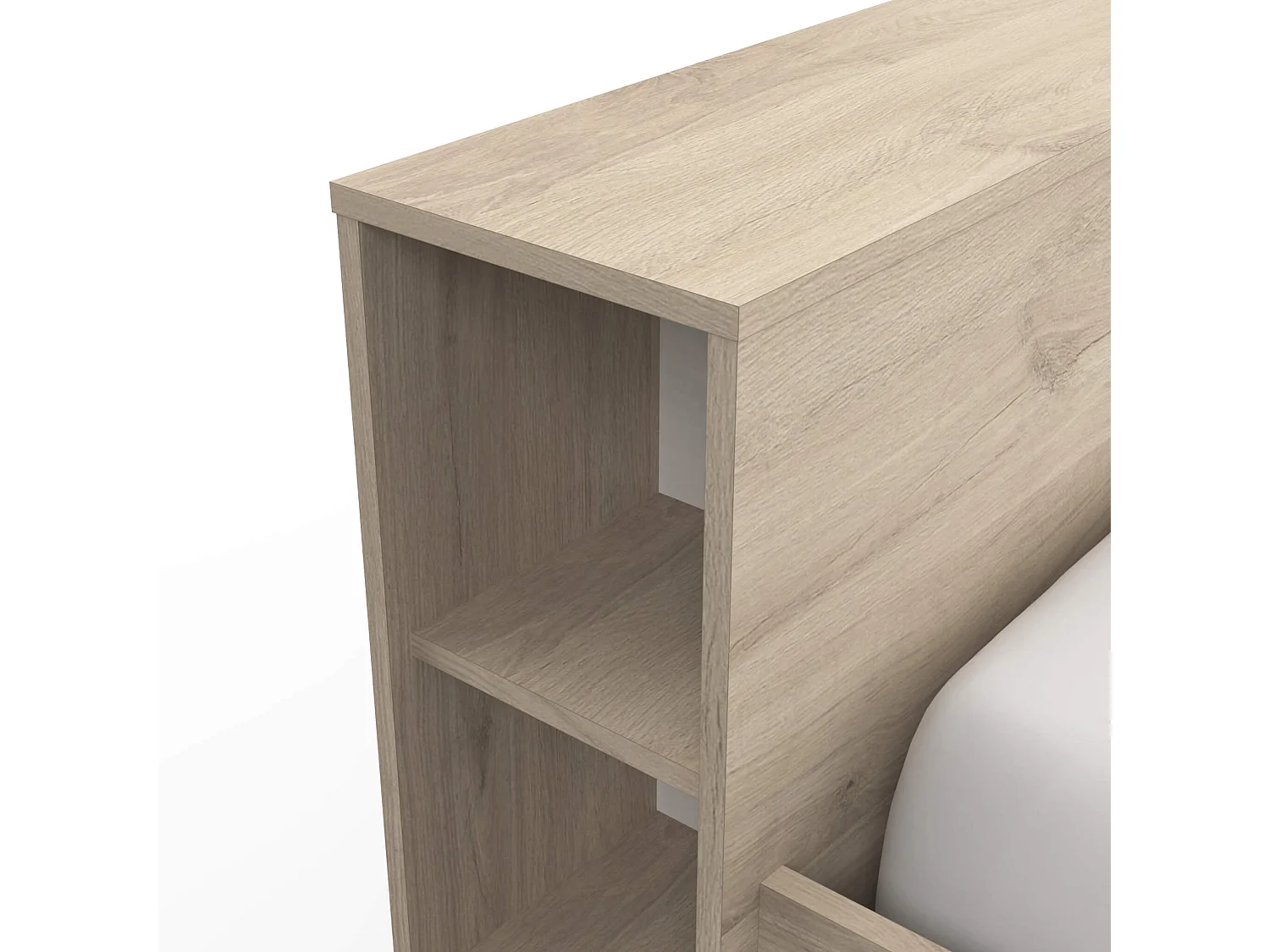 Lit en bois avec tiroir imitation chêne kronberg 160x200 - LT177