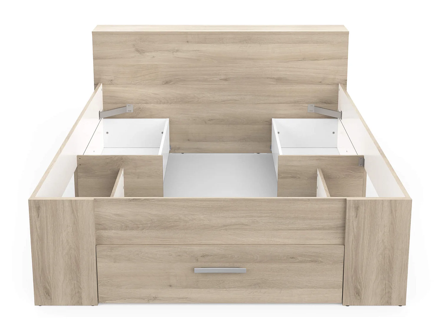 Lit en bois avec tiroir imitation chêne kronberg 160x200 - LT177